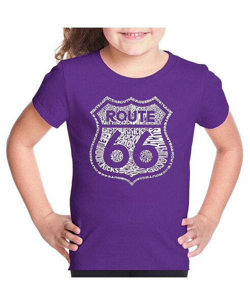 Big Girl's Word Art T-shirt - Get Your Kicks on Route 66