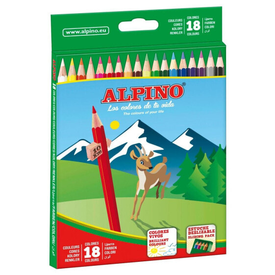 Цветные карандаши для детей Alpino Case 18 Colors