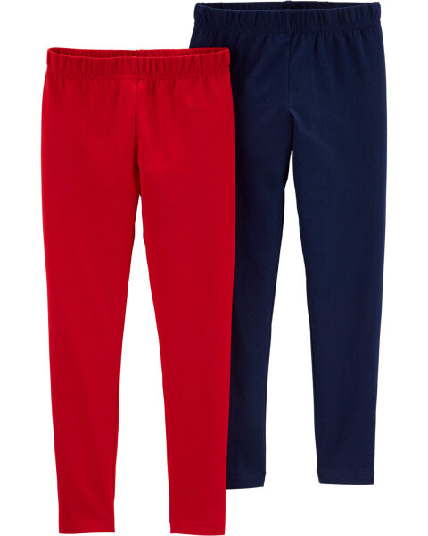 Kid 2-Pack Navy & Red Leggings 10