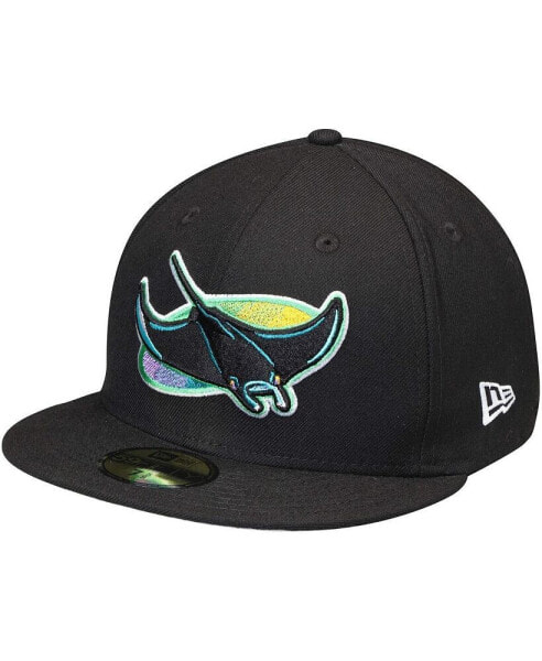 Men's Black Tampa Bay Rays Cooperstown Collection Wool 59FIFTY Fitted Hat