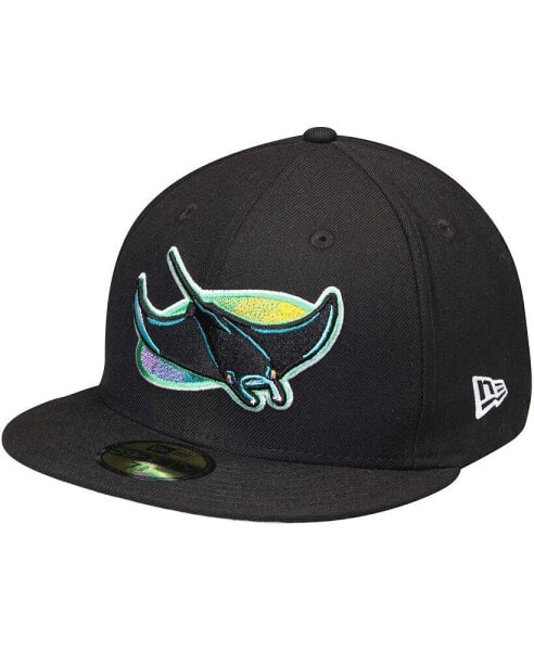 Головной убор New Era черный Tampa Bay Rays Cooperstown Collection из шерсти 59FIFTY для мужчин