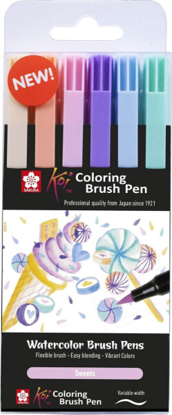 Sakura Sakura Koi Coloring Brush Pen set Sweets | 6 colours