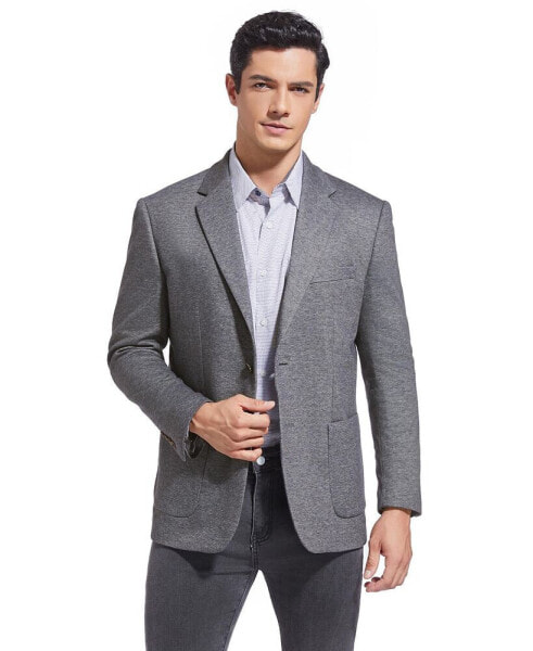 Men's Duchamp Grey Solid Stretch Sport Coat