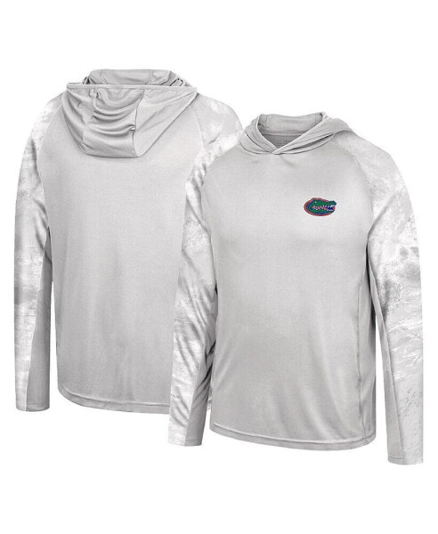 Men's Gray, Realtree Camo Florida Gators Gulf Stream Raglan Long Sleeve Hooded T-shirt