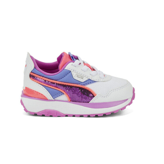 Puma Cruise Rider Glitzy Ac Lace Up Infant Girls Blue, Orange, Purple, White Sn