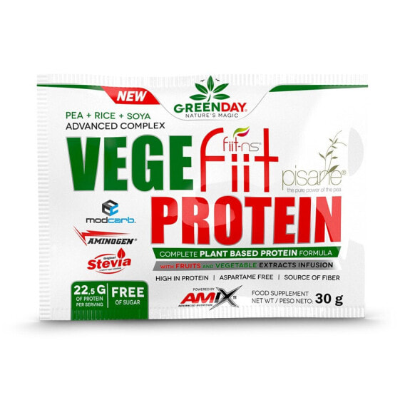 Спортивное питание для спортсменов AMIX VegeFiit 30 гр Веганский протеин Monodose во вкусе двойного шоколада