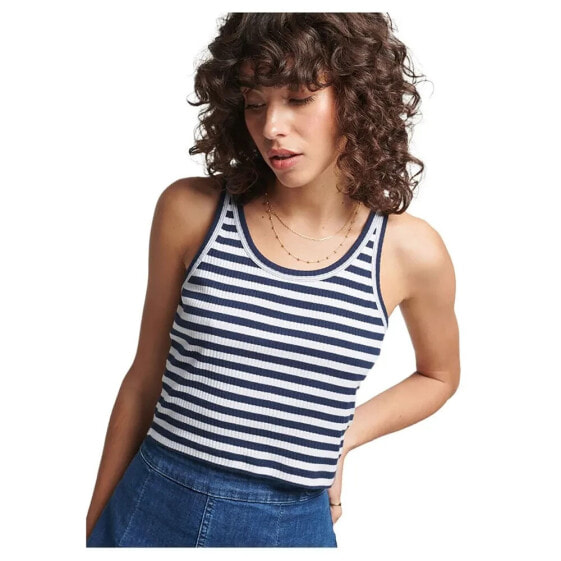 SUPERDRY Vintage Crop Ribbed sleeveless T-shirt