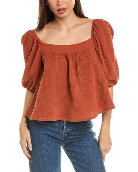 Nation Ltd Ollie Sweepy Crop Top Women's Red Xs