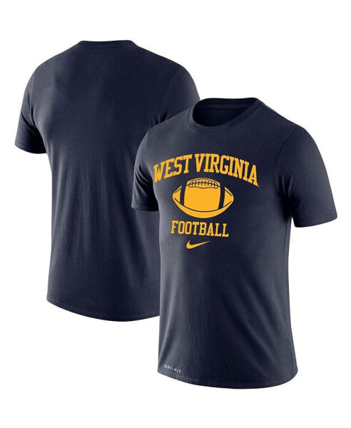 Men's Navy West Virginia Mountaineers Retro Football Lockup Legend Performance T-shirt