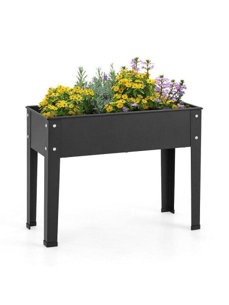 Metal Raised Garden Bed with Legs and Drainage Hole for Vegetable Flower