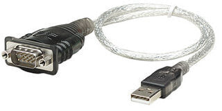 Конвертер USB-A в серийную линию - 45 см - Мужской на Мужской - Серийный/RS232/COM/DB9 - Чип Prolific PL-2303RA - Эквивалент ICUSB232V2 - Черно-серый кабель - Трёхлетняя гарантия - Полиэтиленовый пакет - Черный - Прозрачный - 0,45 м - USB A - Серийный/COM/RS232/DB9 - Мужской - M