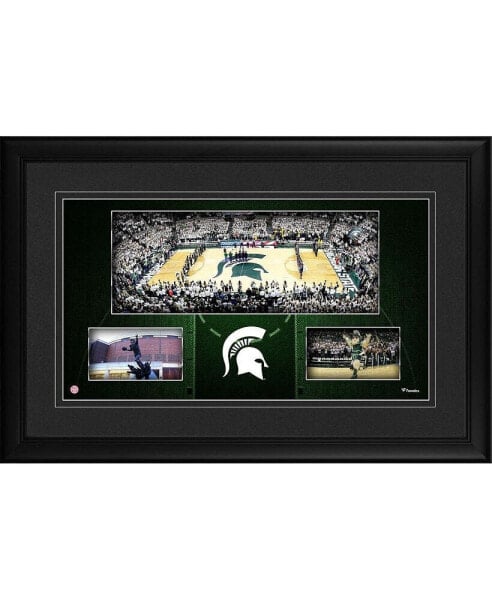 Michigan State Spartans Framed 10'' x 18'' Breslin Student Events Center Panoramic Collage