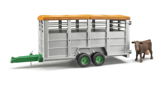 Bruder Livestock trailer with 1 cow - Green,Grey - Plastic - Trailer - 1:16 - 3 yr(s) - Preassembled