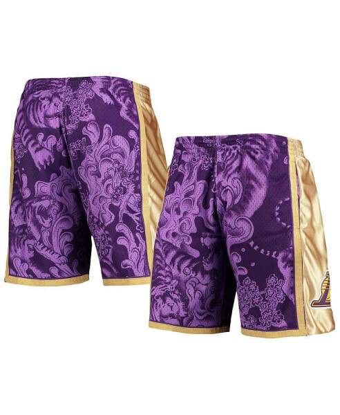 Men's Purple Los Angeles Lakers Hardwood Classics Lunar New Year Swingman Shorts