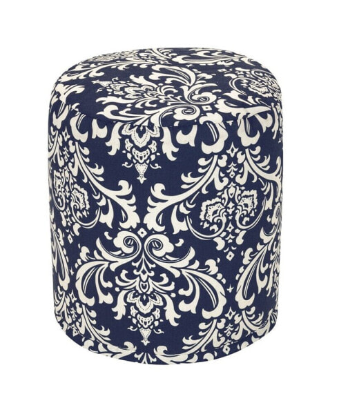 French Quarter Ottoman Round Pouf with Removable Cover 16" x 17"