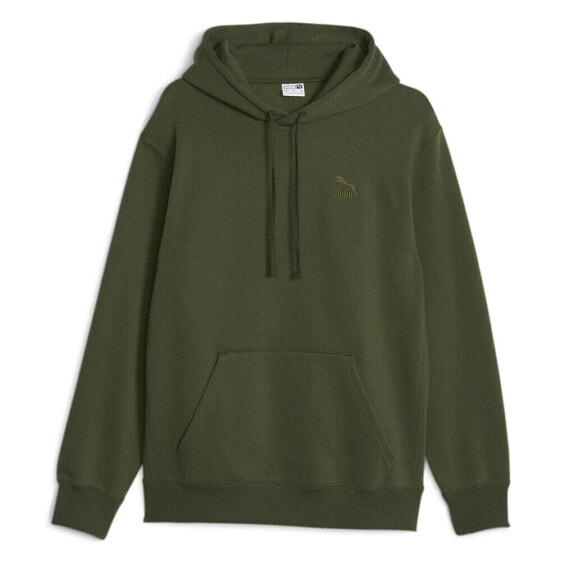 Puma Classics Small Logo Pullover Hoodie Mens Green Casual Outerwear 53559631