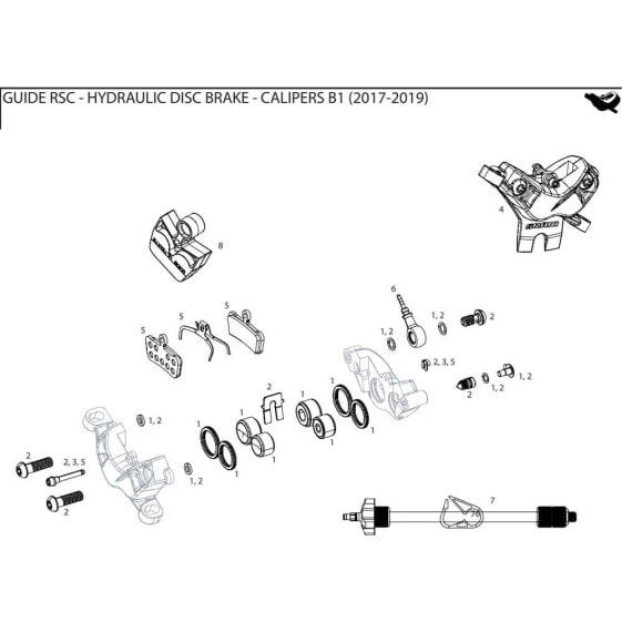 SRAM S4 Disc Brake Caliper Hardware Kit For Guide RSC