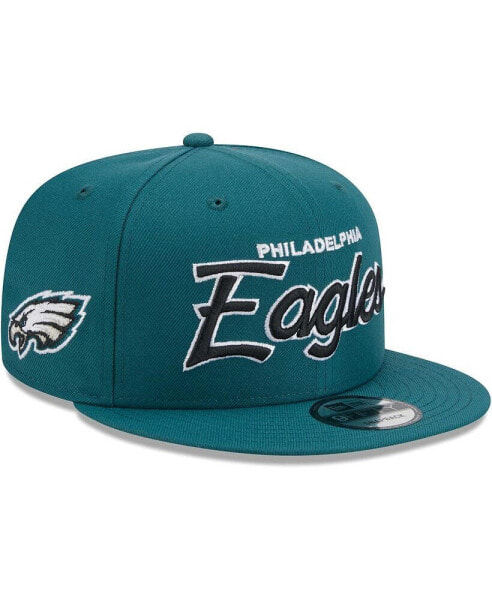 Men's Midnight Green Philadelphia Eagles Main Script 9FIFTY Snapback Hat