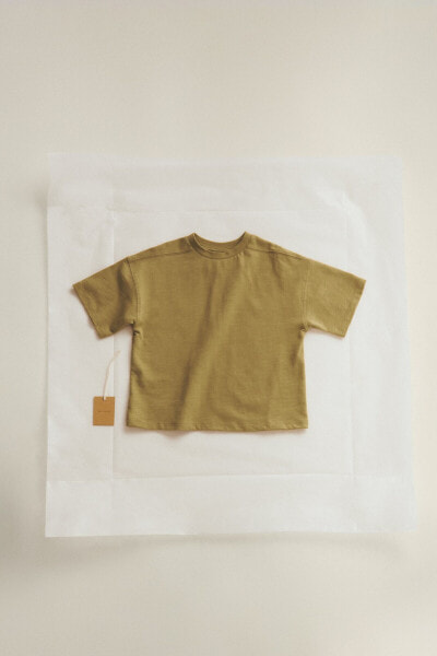 Хлопковая футболка с декоративной строчкой — timelesz ZARA
