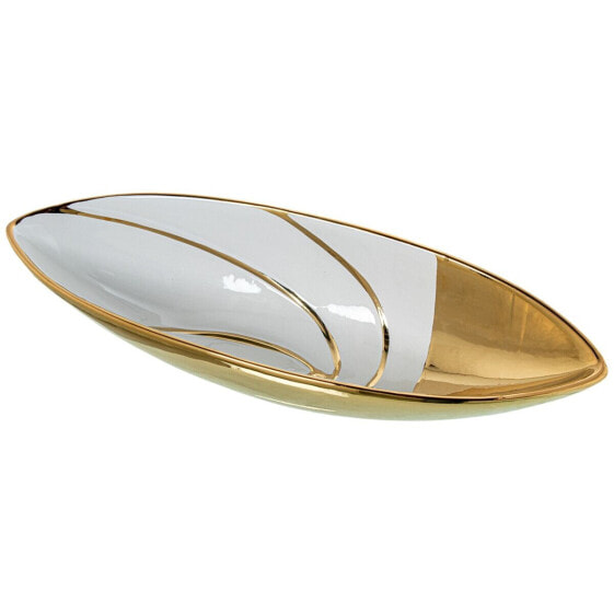 Centerpiece Alexandra House Living White Golden 40 x 13 x 8 cm