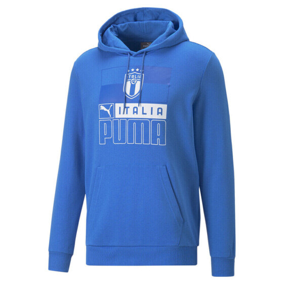 Puma Figc Ftblcore Pullover Hoodie Mens Blue Casual Athletic Outerwear 76712603