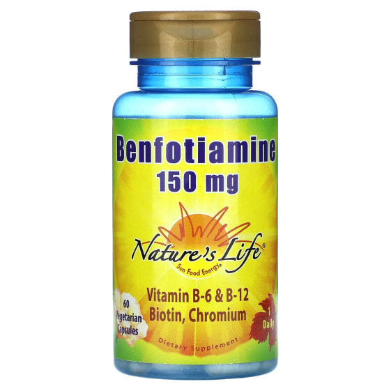 Nature's Life, бенфотиамин, 150 мг, 60 вегетарианских капсул