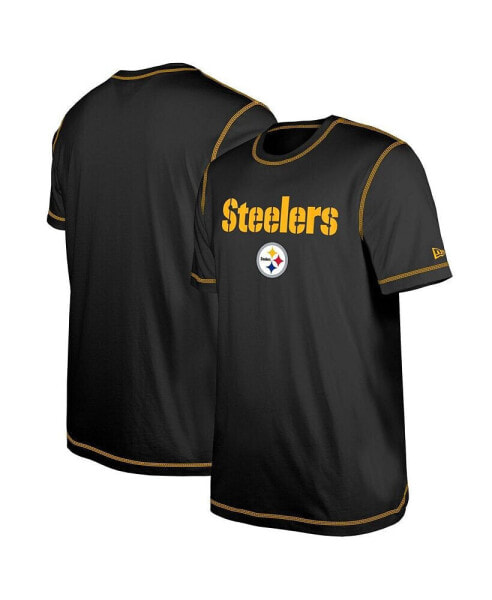 Men's Black Pittsburgh Steelers Third Down Puff Print T-shirt