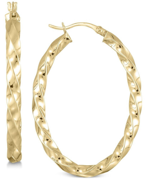 Twist Hoop Earrings in 18k Gold over Sterling Silver