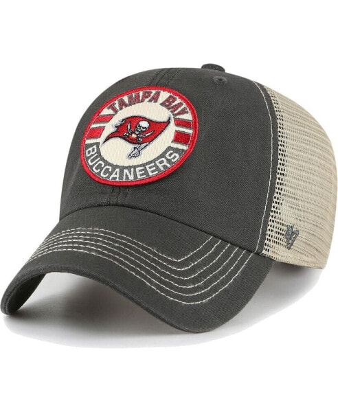 Men's Pewter, Natural Tampa Bay Buccaneers Notch Trucker Clean Up Adjustable Hat