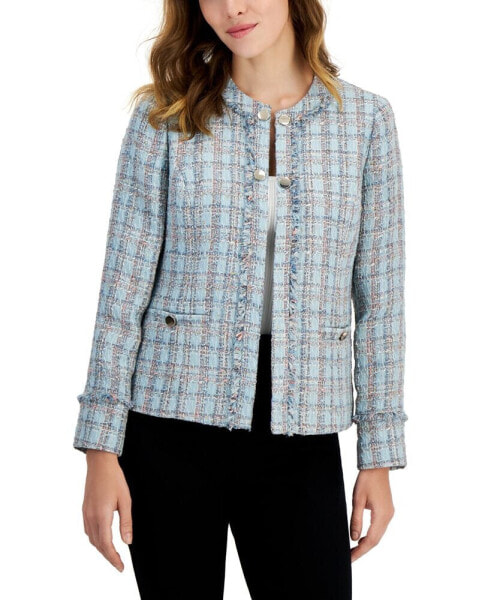 Women's Jacquard Fringe-Detail Blazer