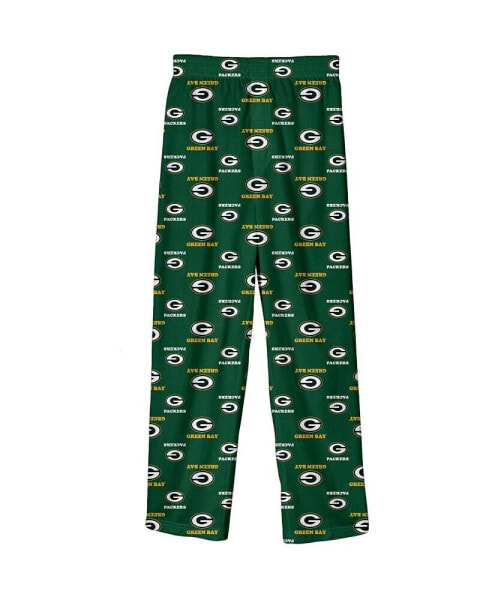 Big Boys Green Green Bay Packers Team-Colored Printed Pajama Pants