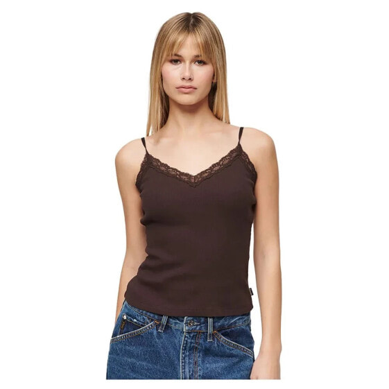 SUPERDRY Essential Lace Trim Sleeveless Blouse