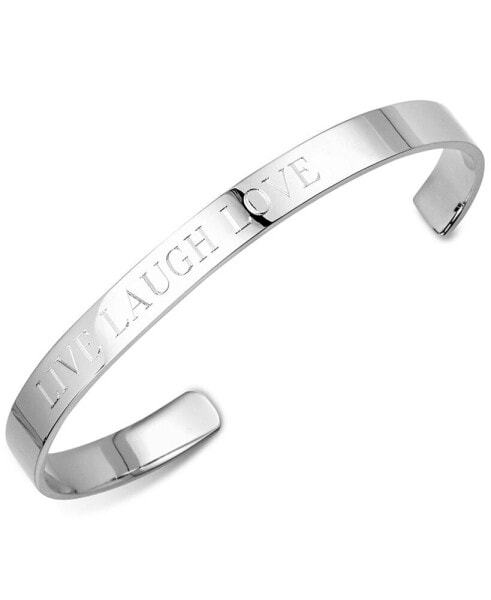 "Live Laugh Love" Bangle Bracelet in Sterling Silver or 14K Gold-Plated Sterling Silver