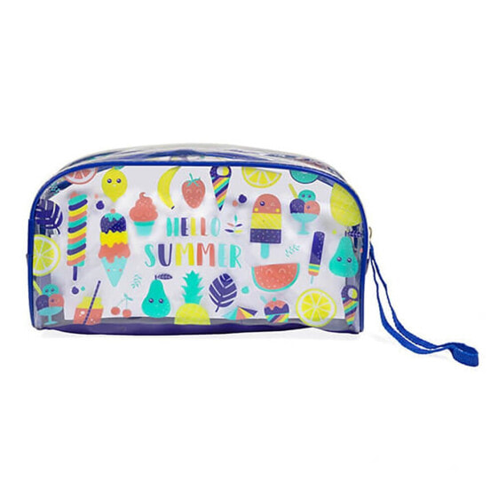 EUREKAKIDS Beach toiletry bag with transparent orange design