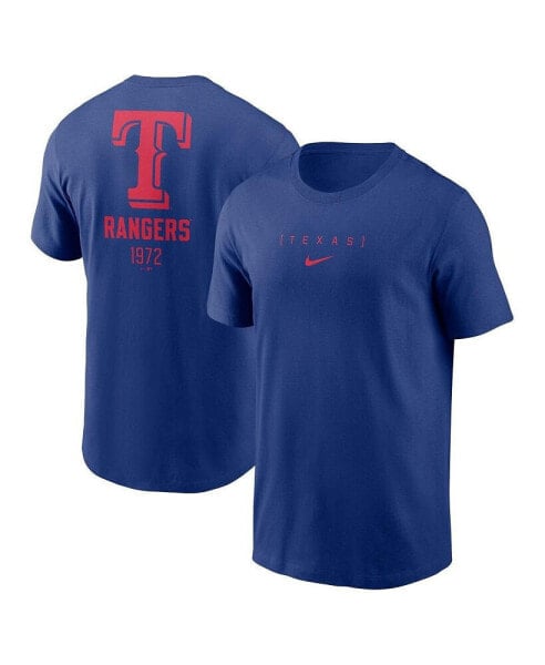 Men's Royal Texas Rangers Large Logo Back Stack T-Shirt