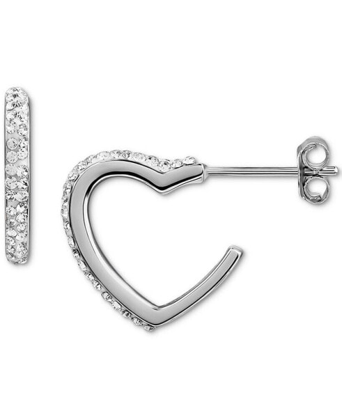 Crystal Pavé Heart Hoop Earrings, Created for Macy's