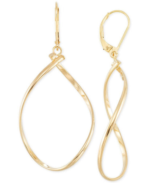 Polished Twist Illusion Drop Earrings in 14k Gold