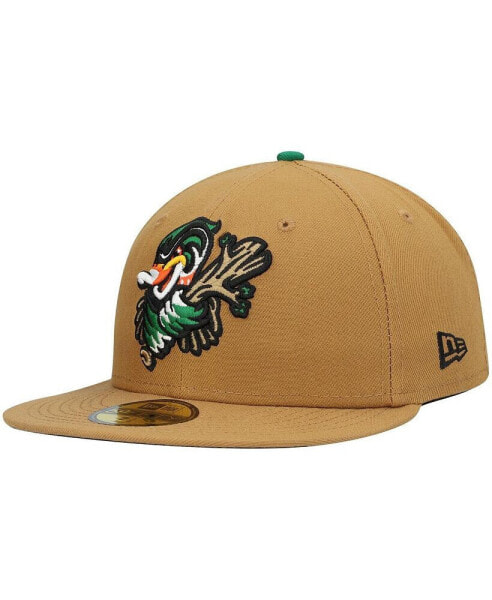 Men's Natural Down East Wood Ducks Authentic Collection Team Alternate 59FIFTY Fitted Hat