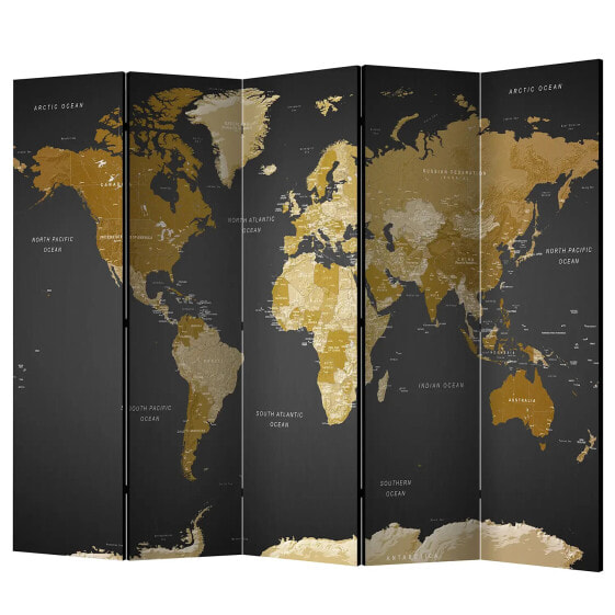 Paravent World map on dark background