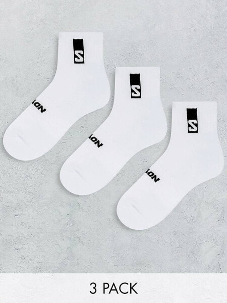 Salomon 3 pack of everyday unisex ankle socks in white