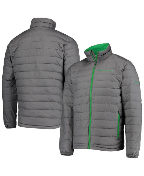 Men's Gray Oregon Ducks Powder Lite Omni-Heat Reflective Full-Zip Jacket