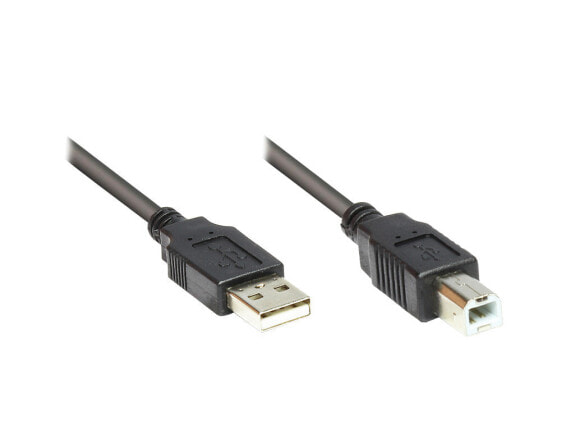 Good Connections 2510-3OFS, 3 m, USB A, USB B, USB 2.0, Male/Male, Black