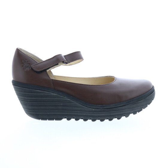 Fly London Yawo YAWO345FLY-013 Womens Brown Leather Mary Jane Flats Shoes