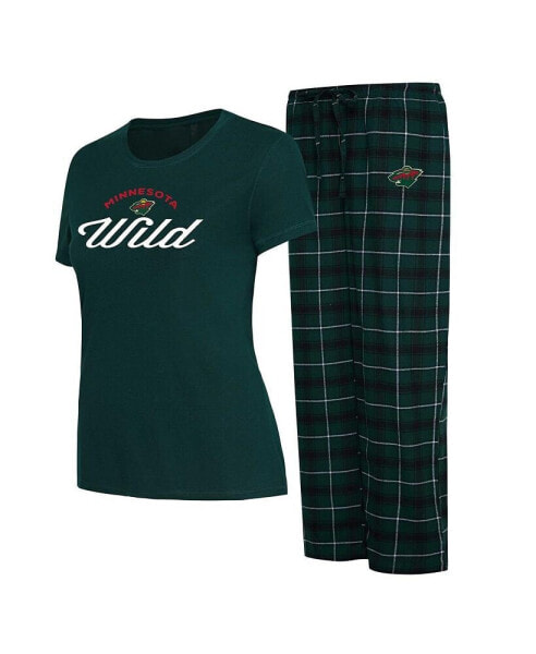 Women's Green, Black Minnesota Wild Arctic T-shirt and Pajama Pants Sleep Set