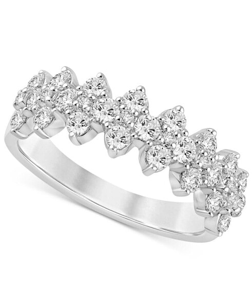 Diamond Cluster Band (1 ct. t.w.) in 14k White Gold