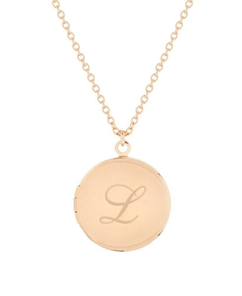 14K Rose Gold Plated Isla Initial Long Locket Necklace