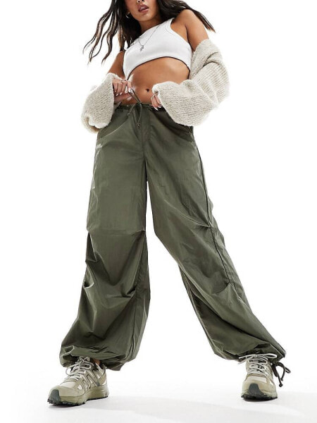 JJXX Sally parachute pants in khaki