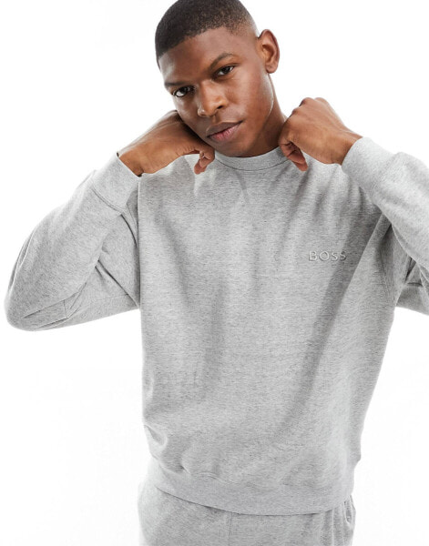 Boss Bodywear cozy lounge sweatshirt in grey