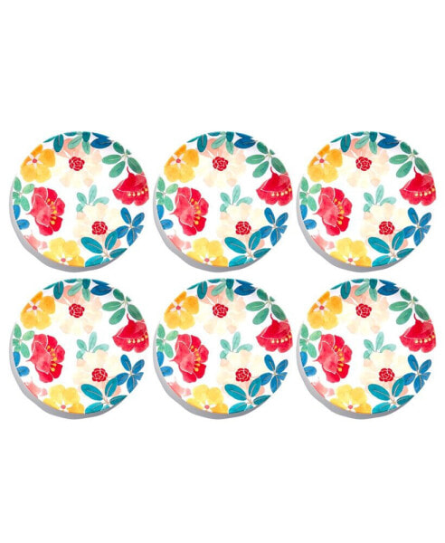 Audrey Floral 8.1" Salad Plates, Set of 6, Service for 6