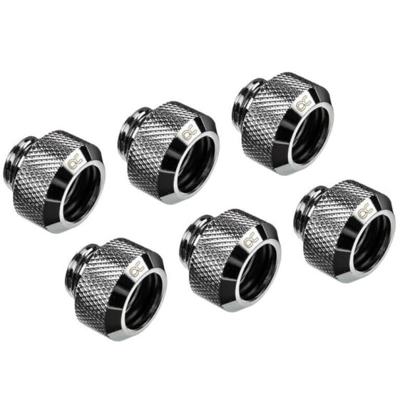 Alphacool Eiszapfen 13mm Hardtube Anschraubtülle G1/4, 6-Pack - chrome